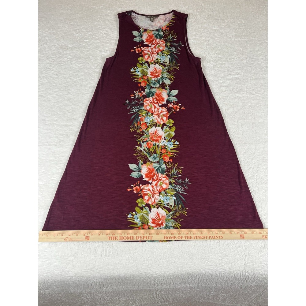 Tommy Bahama Dark Red Floral Print‎ Midi Dress Sz Medium Colorful Tropical - Picture 10 of 12